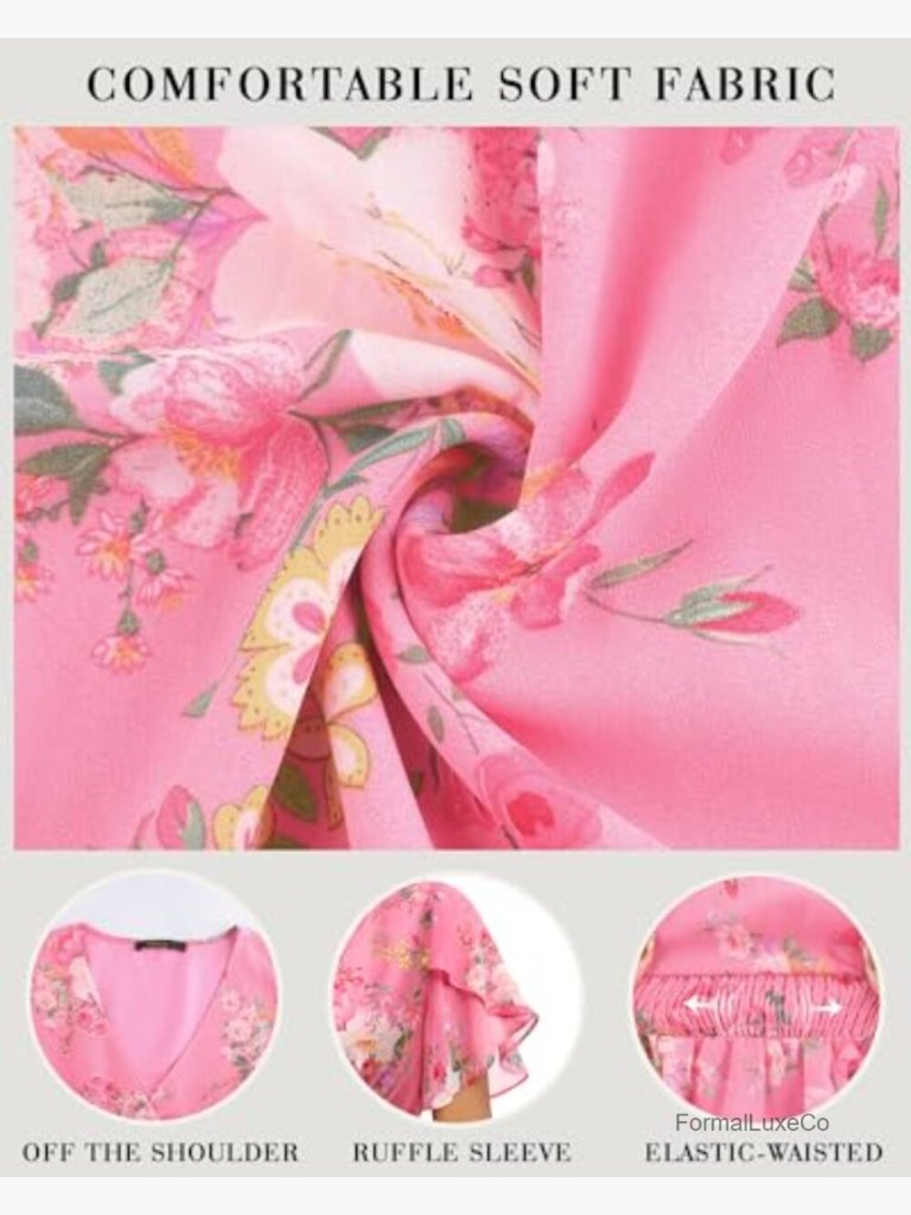 Women's Ruffle Sleeve V-Neck Flowy Chiffon Mini Dress - Picture 6 of 7